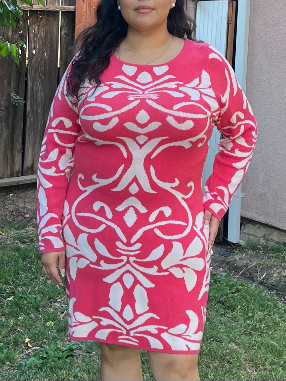 Pink Barbiecore Knit Dress Soft Girl Romantic 2X